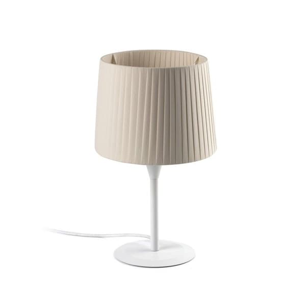 Faro SAMBA - Pyöreä kartiomainen beige pöytävalaisin, E27