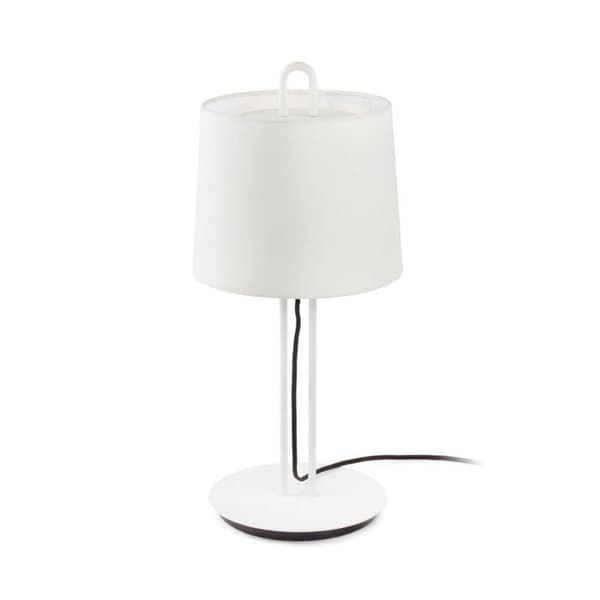 Faro MONTREAL - Rund konisk hvid bordlampe, E27