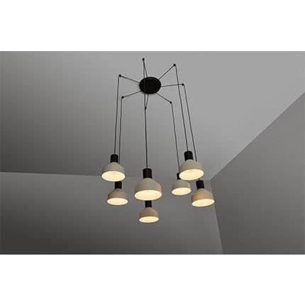 Plafonnier - FARO - KOMBO - Beige - E27 - Stål - 7 lys