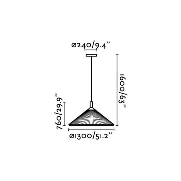 Suspension - FARO - Vert Olive - 3 Pærer - Diameter 130 cm - Metal