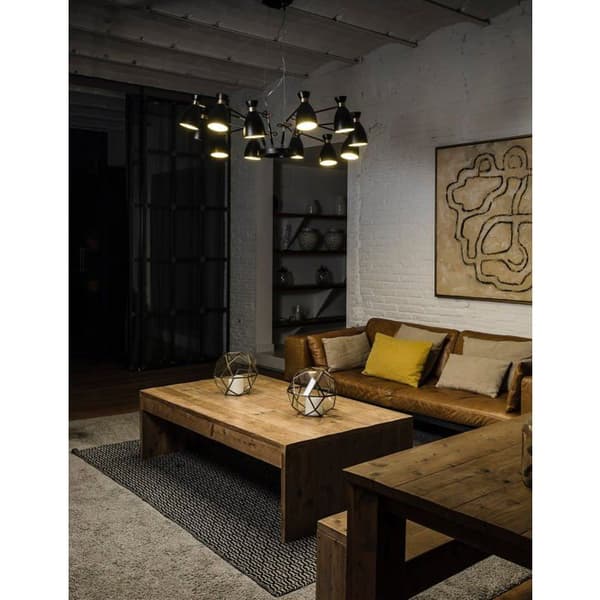 Faro - Retro stue lysekrone L100 cm - Satin guld 150 cm Gul