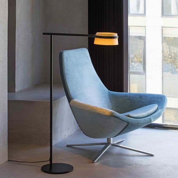 Gulvlampe - FARO - LOOP - Integreret LED - Sort - 2700K - Moderne design