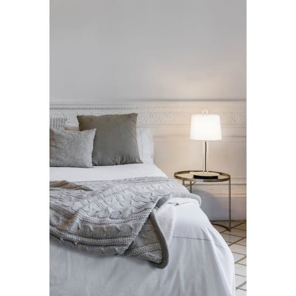 Faro MONTREAL - Rund konisk hvid bordlampe, E27
