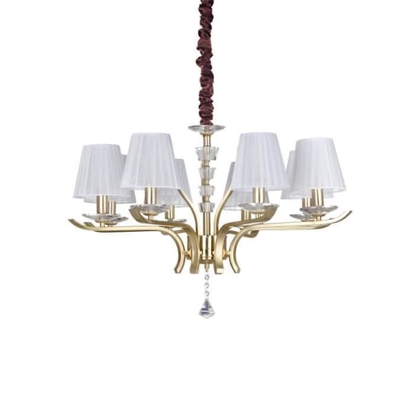Ideal Lux Lighting 8 Light Pendel Light satin mässing IDL197739