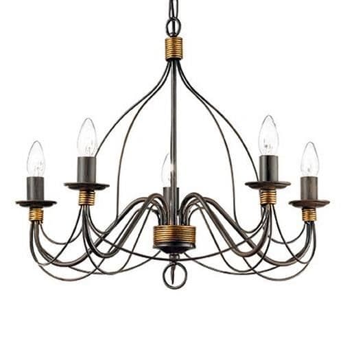 Ljus - IDEAL LUX - CORTE SP5 - Brun - Metall - 5 E14-lampor - IP20