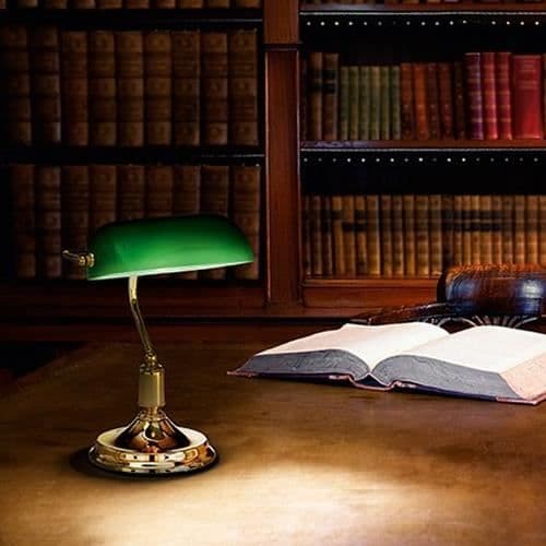 Lamppu - IDEAL LUX - LAWYER TL1 - Messinki - Vihreä - E27 - 1 lamppu