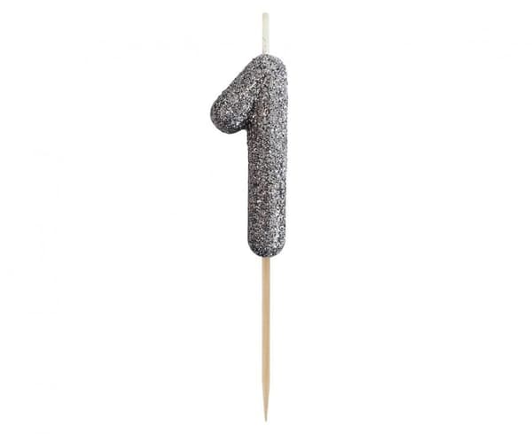 Kage kage kage nummer 1 glimmer, sort 11.5x3.5cm Godan