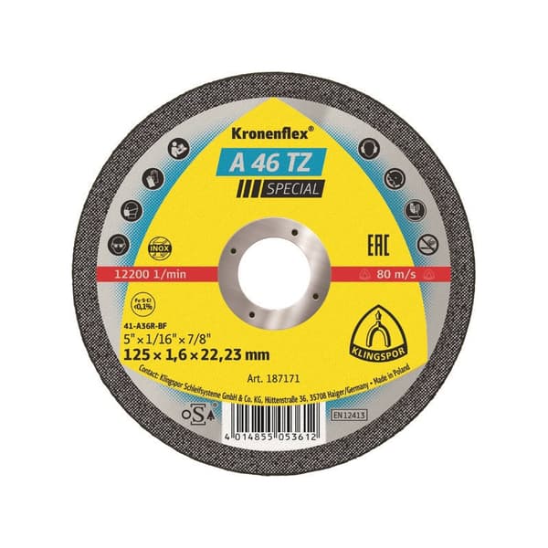 FLAT DISC A46TZ T1A 230*1.9*22 224084