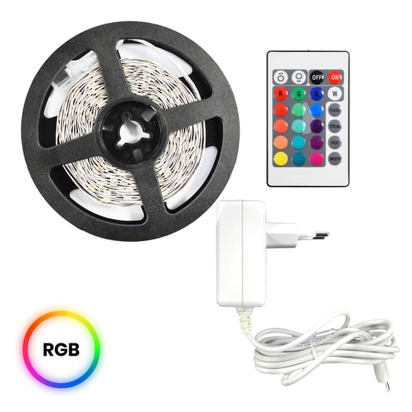 RGB Led Kit 5m IP54 Driver + Fjärrkontroll