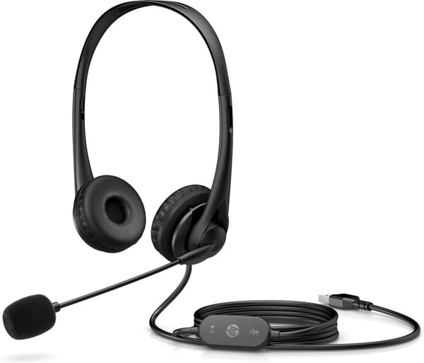 Kuulokkeet mikrofonilla HP WIRED Musta