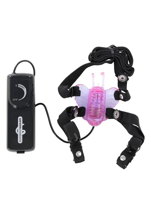 Stimulator - Fjärilsstimulator Strapon Vibrator Svart
