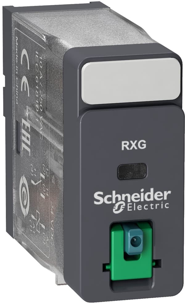 Zelio Relæ Interface sender med trykknap test 1C/O 10A, 24V DC