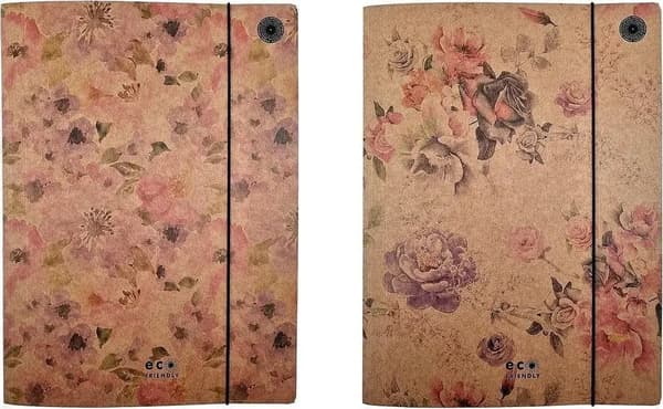 A4 mappe med viskelæder Misty Flowers (10 stk)