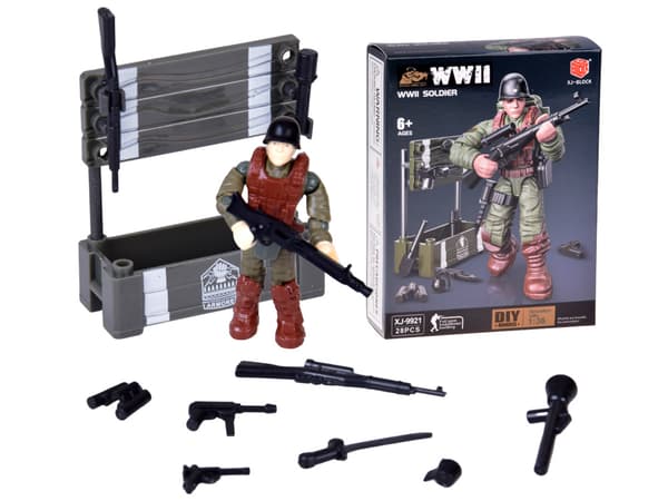 WWII soldaterfigurer, model til at samle, 28 dele, ZA5723