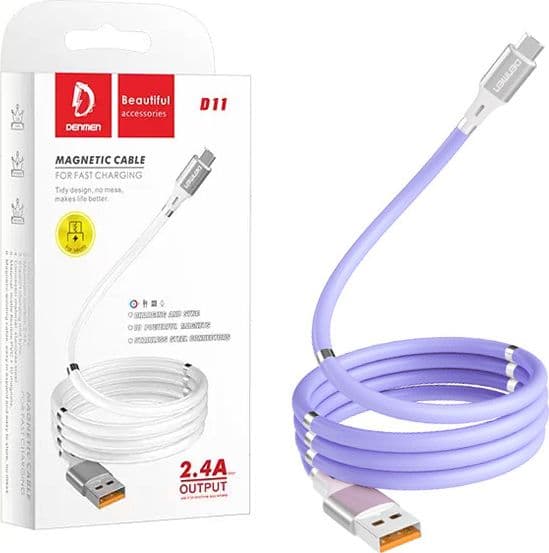 USB-kabel Denmen USB-A - USB-C 1 m Lilla (29364)