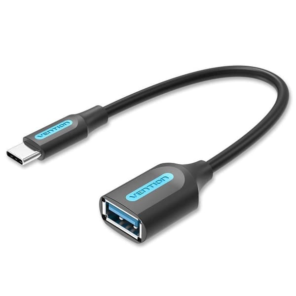 USB-C 3.1 han til USB hun OTG-kabel Vention CCVBB 0.15m, 2A, sort