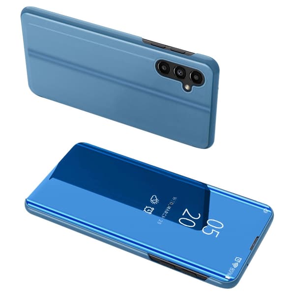 Clear View Case Hülle til Samsung Galaxy A14 Flip Cover blå