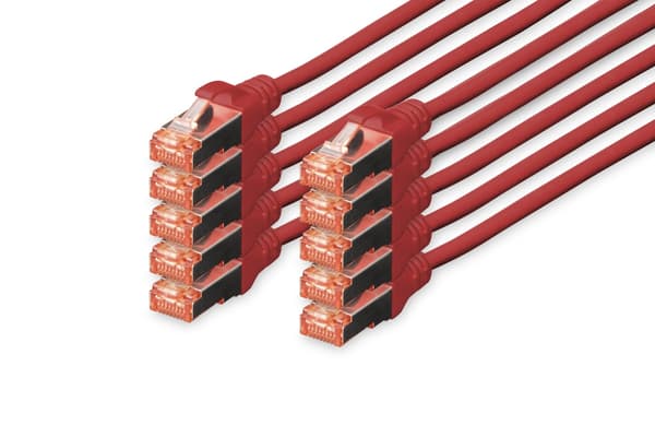 DIGITUS patchkabel - 25 cm - rød