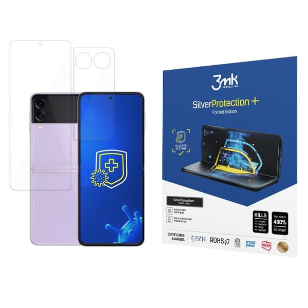 3MK Silver Protect + Sam Z Flip 3 5G Folded Edition Våtmonterad Antimikrobiell Folie
