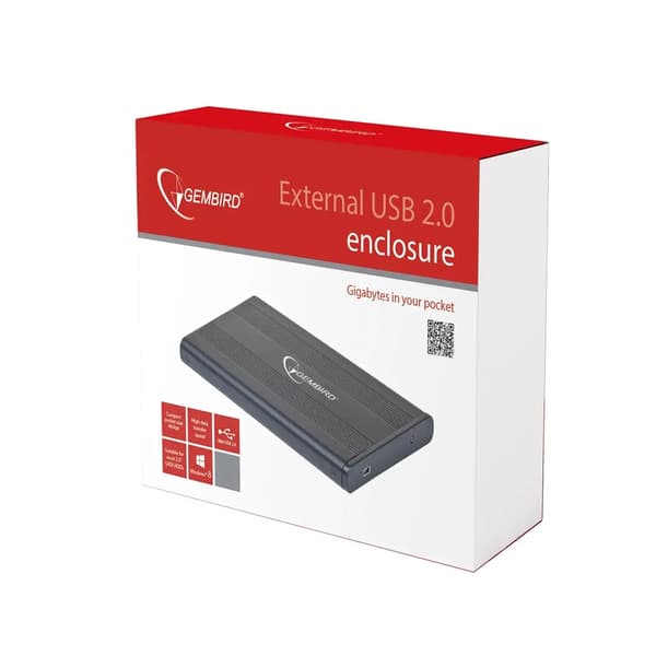KEHYS GEMBIRD 2.5\" USB 2.0 ALU MUSTA/EE2-U2S-5 --