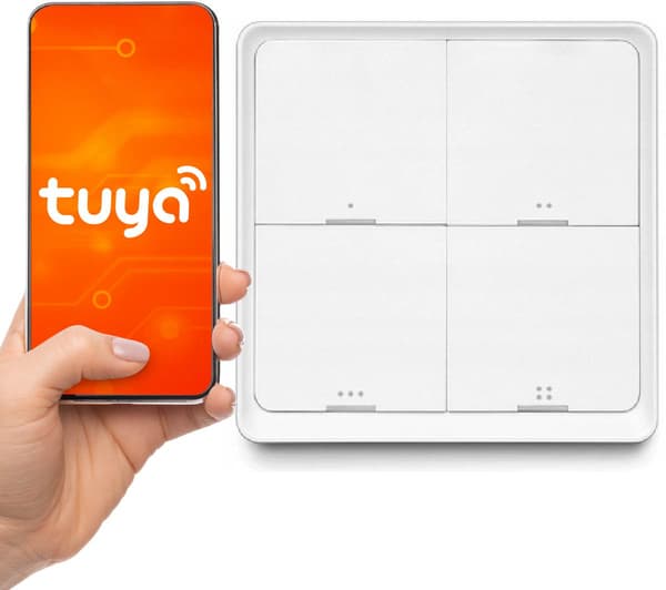 Fjärrkontrollknapp ZigBee TUYA SC04 Smart 4 kanaler 12 scener