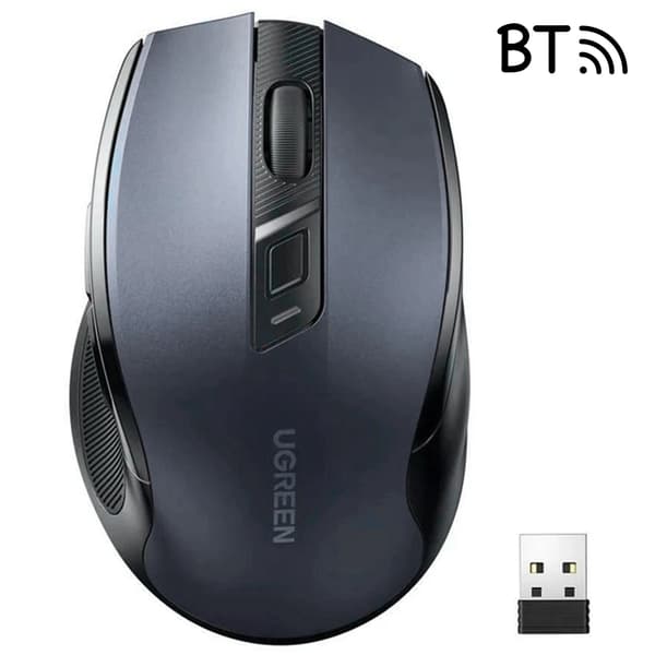 Ugreen MU006 trådløs optisk mus USB 2,4 GHz / Bluetooth 5.0 4000 DPI – Sort
