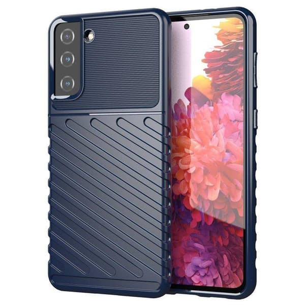 Thunder Case Flexibelt Robust Pansar Mobilskal TPU Skyddsfodral för Samsung Galaxy S22+ (S22 Plus) blå