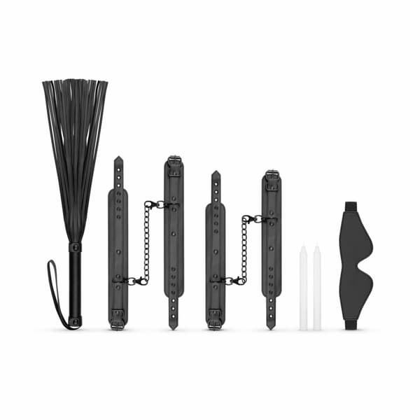 Kinky Collection Bondage Set 5-delars Svart - Justerbart Kit i Konstläder
