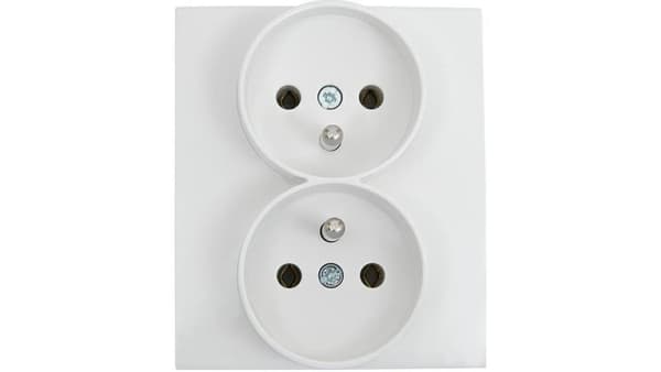 Panasonic LINNERA S Dobbeltstikkontakt med/u til ramme hvid 91440071