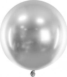 Ballon rund Blank 60cm, sølv