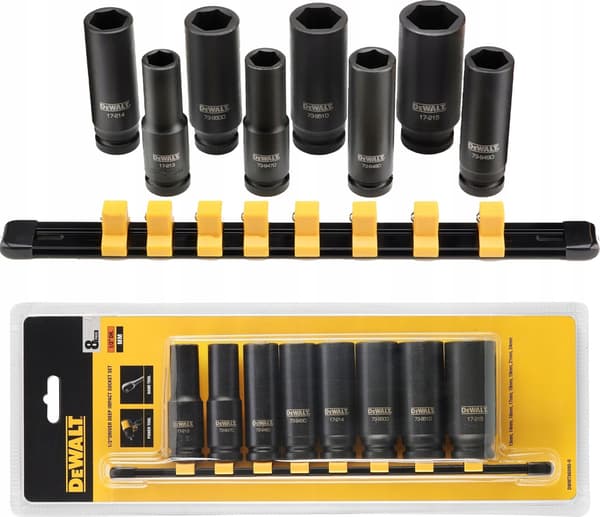 DEWALT ISKUTULPPASARJA 8kpl 1/2\"