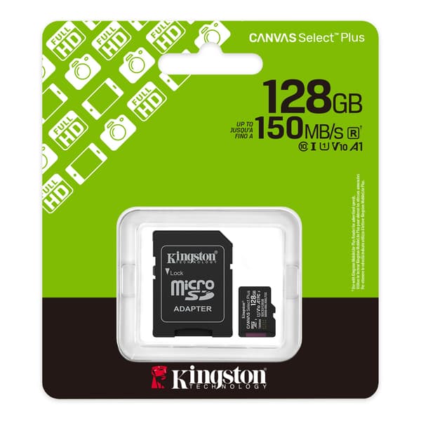 Kingston Flash-kort inkl. SD-adapter - microSDXC UHS-I - 128 GB