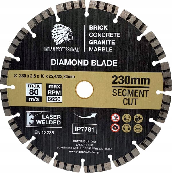 DIAMANTKLINGE 230mm SEGMENT TURBO CUT INDIAN PROFESSIONAL