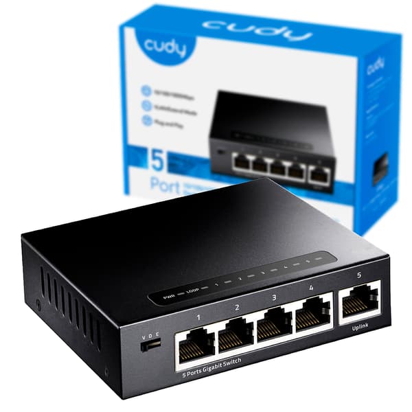HUB SWITCH 5 PTOS CUDY GS105 GIGABIT METAL