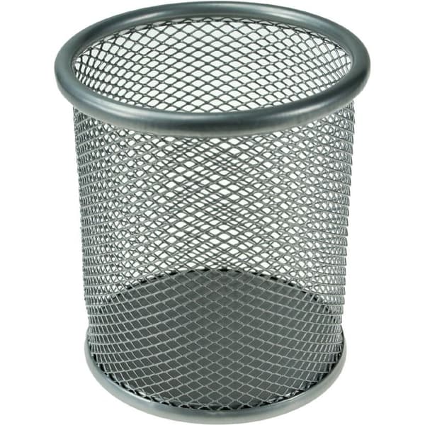 Silverfärgad nätbehållare