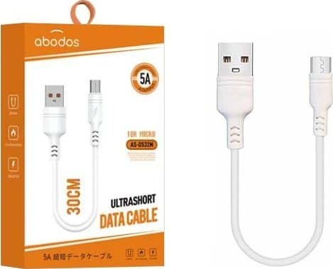 Kabel USB Vega USB-A - microUSB 0,3 m Hvid (32026)