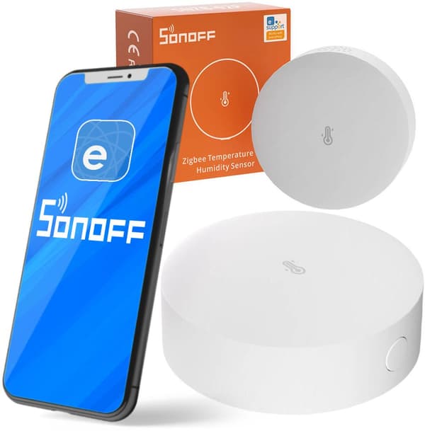 Smart Zigbee temperatur- og fugtighedssensor Sonoff SNZB-02P (rund)
