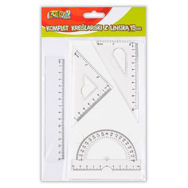 Tegnesæt med lineal 15cm PENMATE