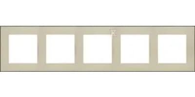 Simon 55 5-fagsramme DUO Champagne, bund sort TRD5.149/144