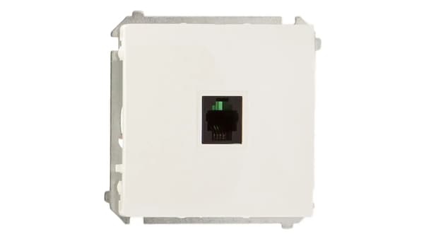 Kontakt-Simon Enkelt telefonstik BASIC MODUL RJ11 hvid - BMTU.01/11