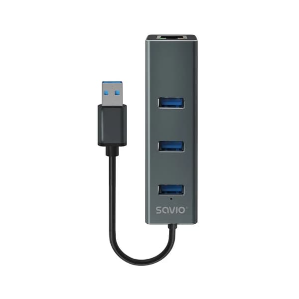 USB HUB Savio 1x RJ-45 + 3x USB-A 3.0 (SAVIO AK-58)