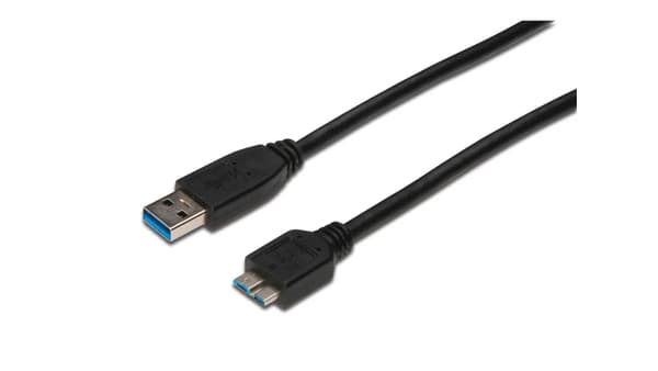 USB-kaapeli - micro-USB Digitus AK-300117-003-S Musta 25 cm
