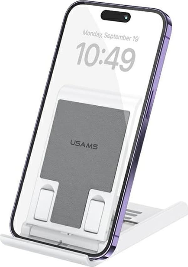 USAMS US-ZJ073 hopfällbart skrivbordsställ för telefon/surfplatta vit