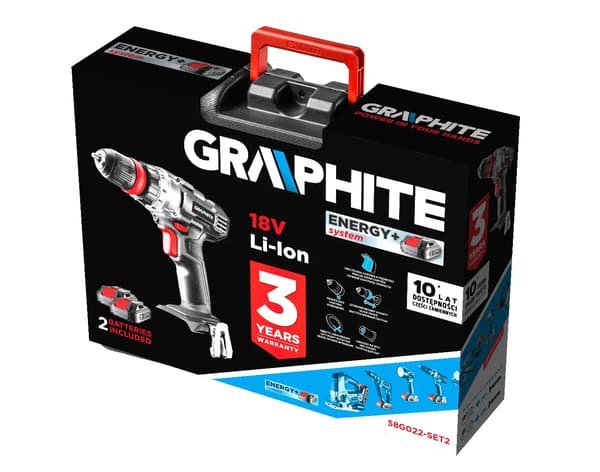 Porakone Graphite 58G022-SET2 18 V 2 x 2 Ah akku
