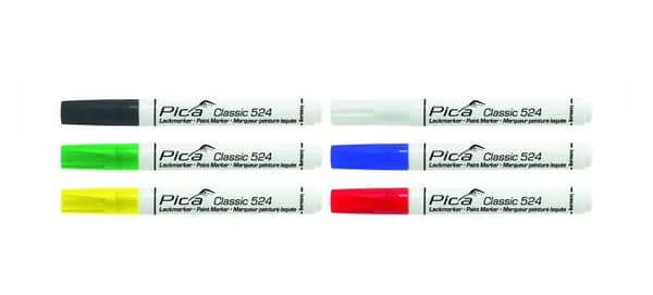 Pica Classic Industriel Malingsmarkør, 2-4 mm rund spids, sort