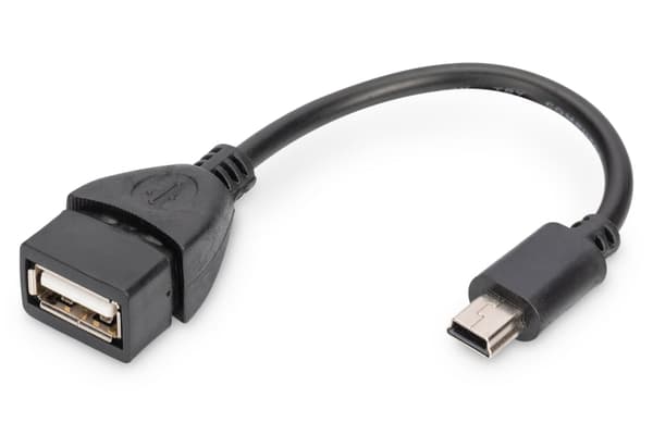 DIGITUS USB-adapter - Mini USB typ B (5-pin) hane/USB typ A hona - 20 cm