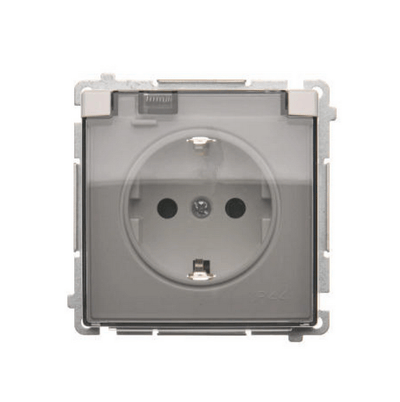 Simon Basic Schuko stikkontakt til IP44 version (modul) 16A, 250V~, skrueterminaler hvid BMGSZ1B.01/11