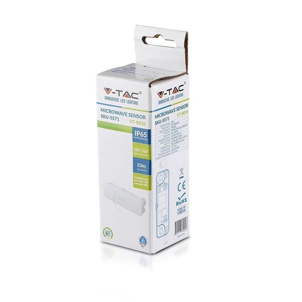 Mikrobølgebevægelsessensor Hvid V-TAC VT-8036