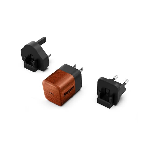Energizer - Multiplug Oplader EU/UK/US GaN 20W PD (Valnøddeknude)