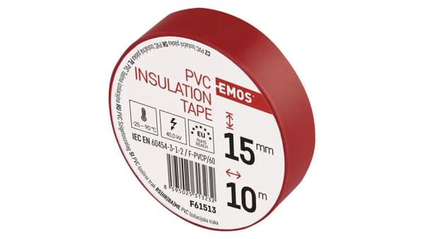 Isoleringstejp PVC 15mm/10m röd F61513 /10st/10st /